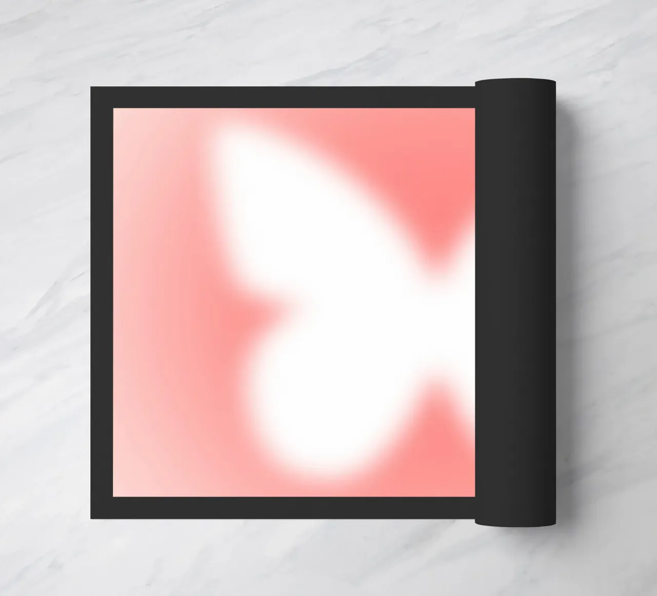 Red Peach Butterfly Aura Gradient Abstract Art Print felpudo de homdeco