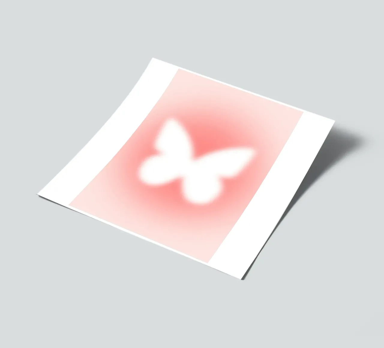 Red Peach Butterfly Aura Gradient Abstract Art Print pack de pegatina de homdeco
