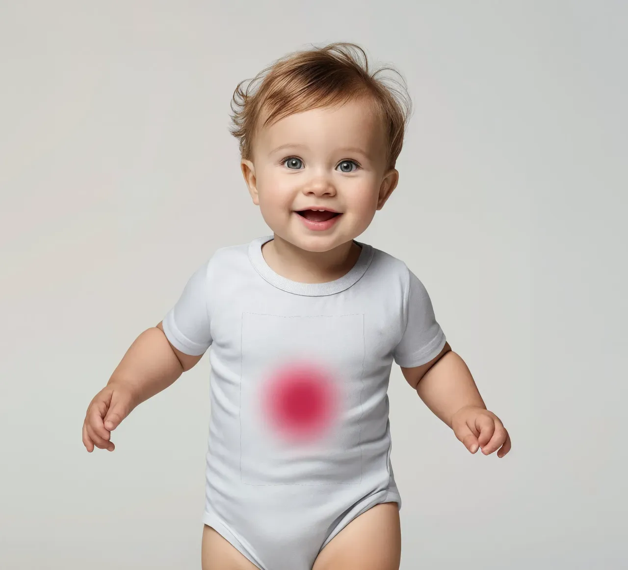 Levendige Fuchsia Roze Aura Verloop Abstracte Kunstdruk babyrompertje korte mouwen van homdeco