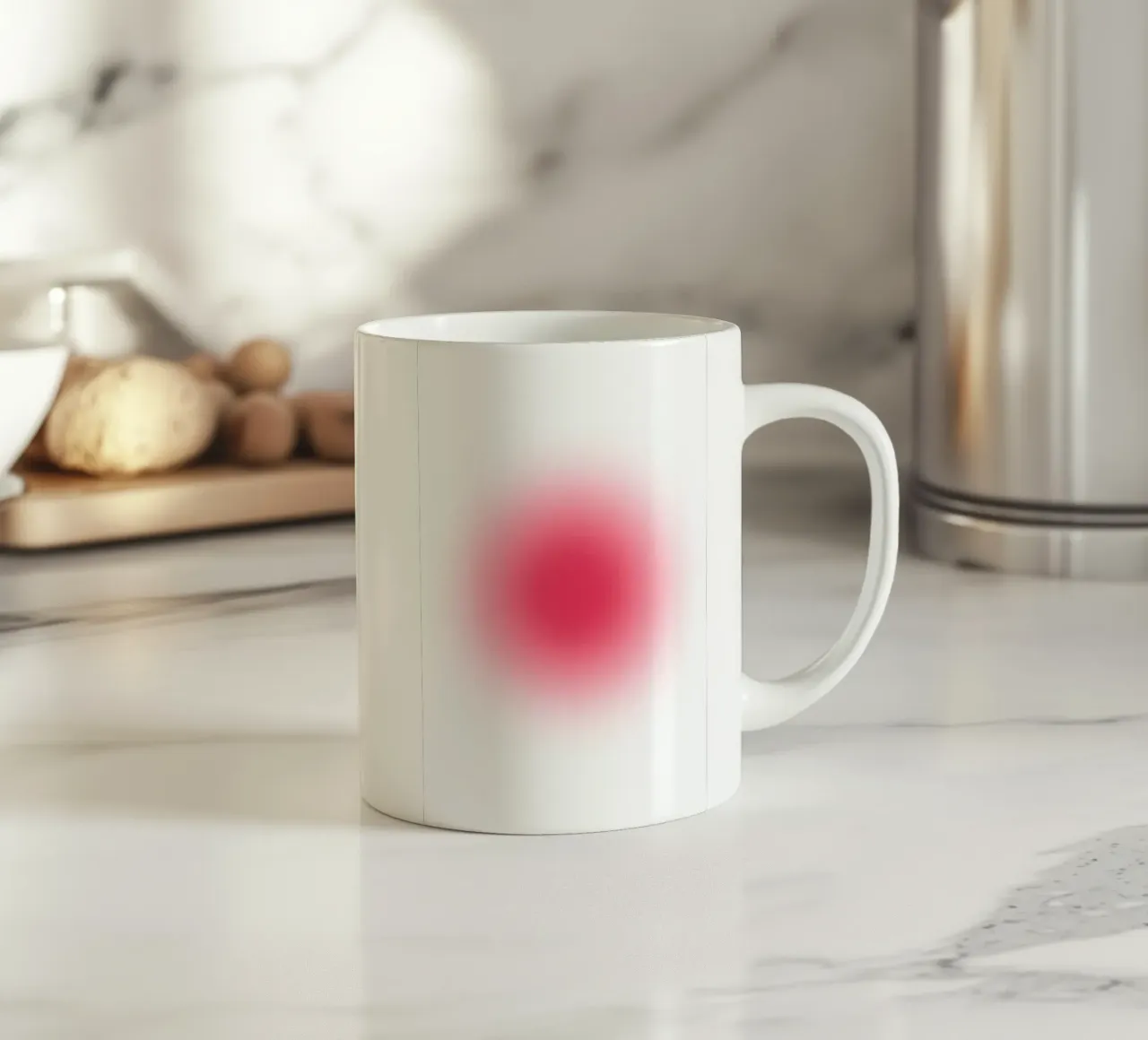 Levendige Fuchsia Roze Aura Verloop Abstracte Kunstdruk keramische mok van homdeco