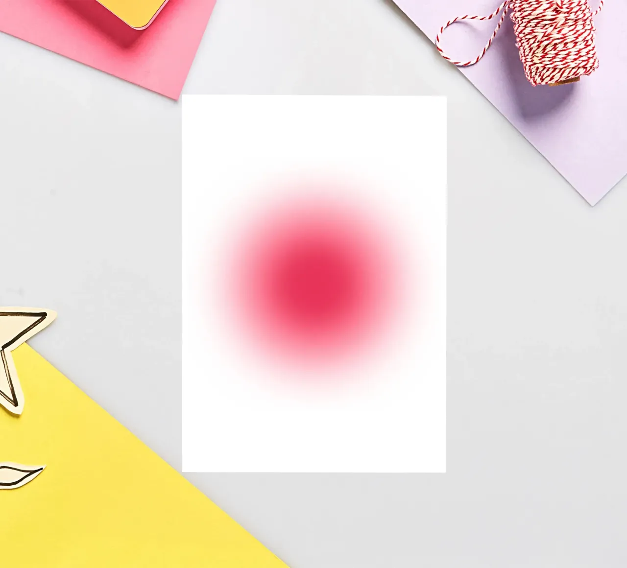 Levendige Fuchsia Roze Aura Verloop Abstracte Kunstdruk sticker van homdeco