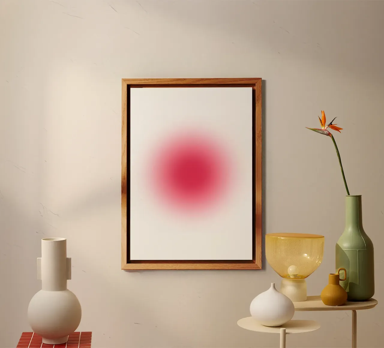 Levendige Fuchsia Roze Aura Verloop Abstracte Kunstdruk forex-plaat van homdeco