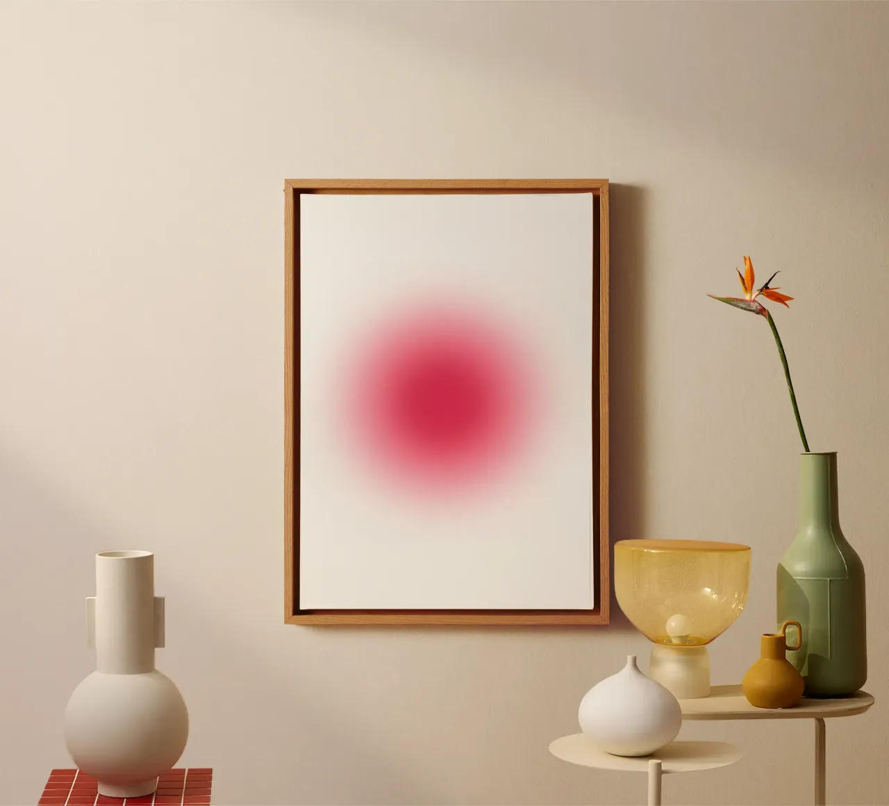 Vibrierende Fuchsia Rosa Aura Gradient Abstrakte Kunst drucken Leinwand von homdeco