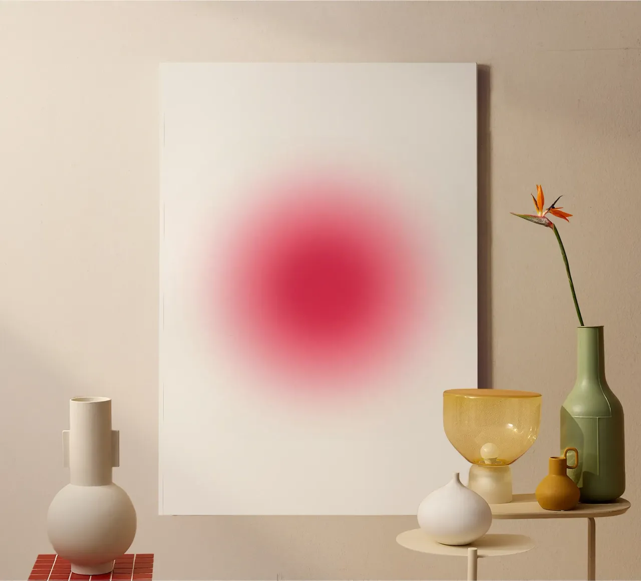 Vibrierende Fuchsia Rosa Aura Gradient Abstrakte Kunst drucken Leinwand von homdeco