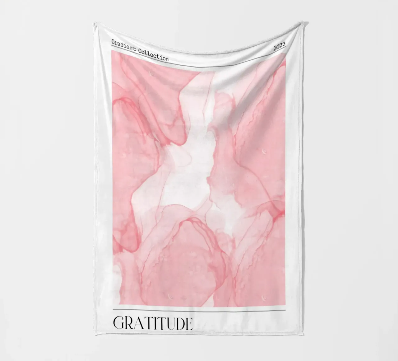 "Gratitude" Pink Marble Abstract Gradient Collection 2023 fleece blanket by homdeco