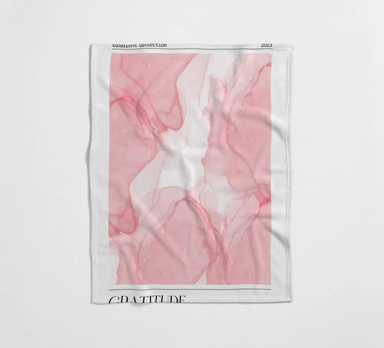 "Gratitude" Pink Marble Abstract Gradient Collection 2023 fleece blanket by homdeco