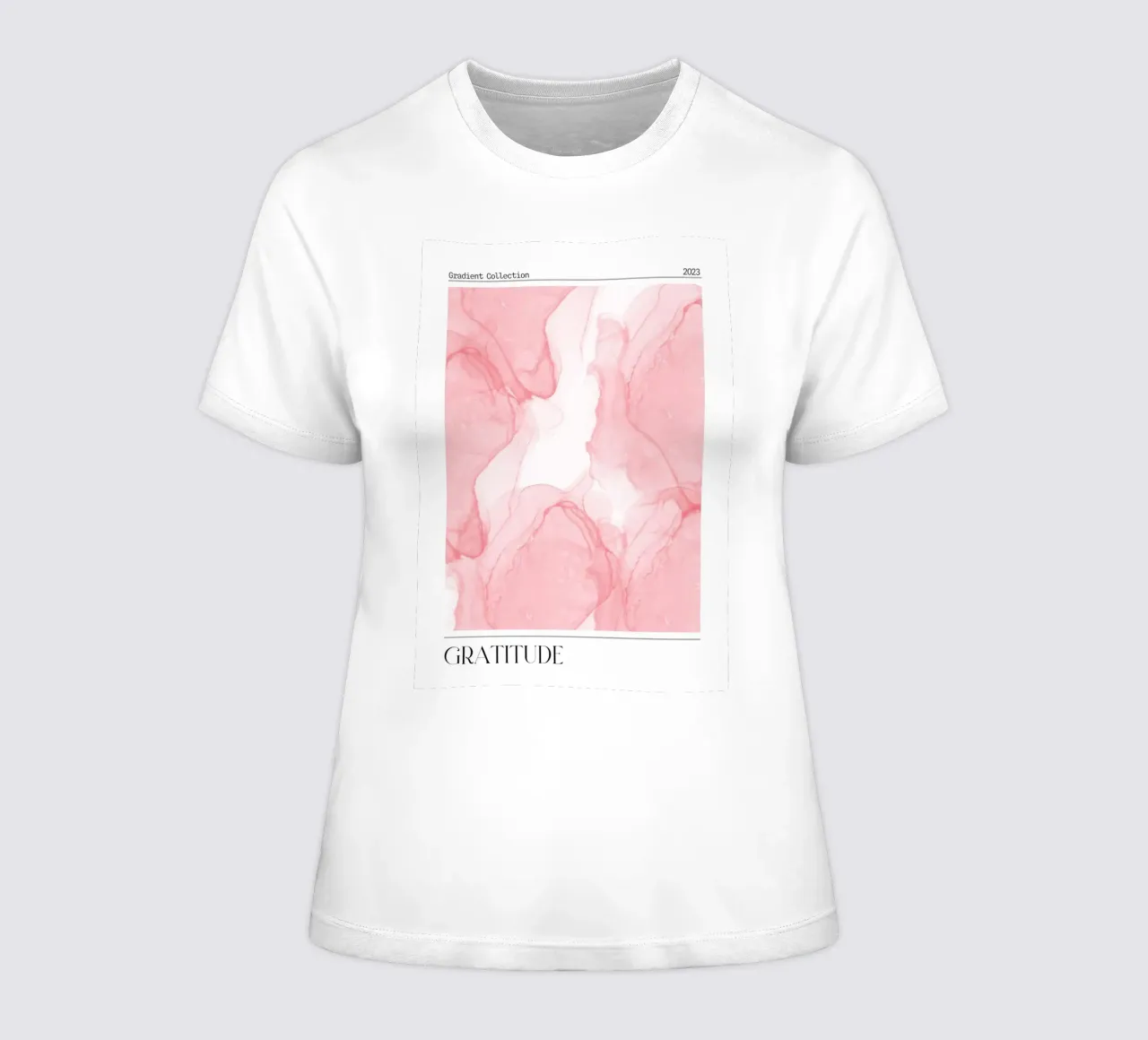 Colección "Gratitude" Mármol rosa degradado abstracto 2023 camiseta de mujer de homdeco