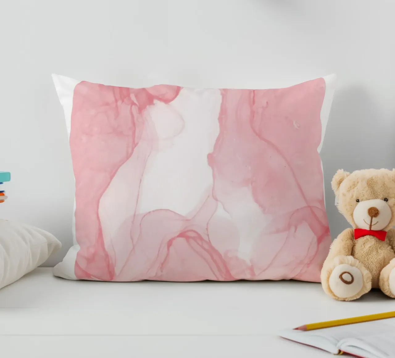 "Gratitude" Pink Marble Abstract Gradient Collection 2023 decorative cushion by homdeco