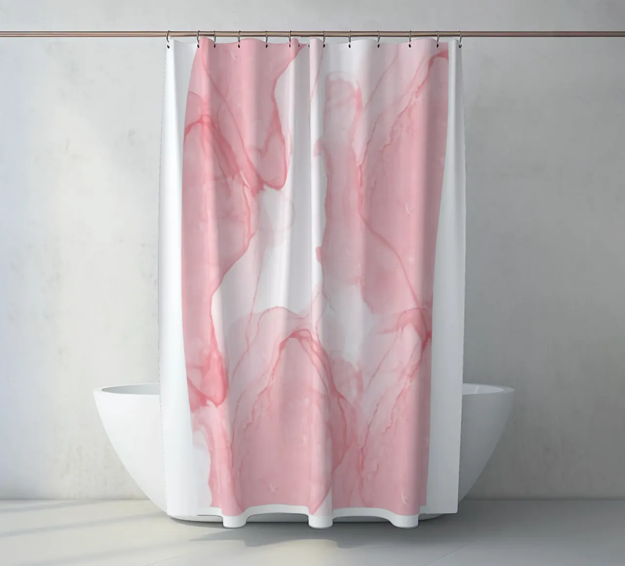 "Dankbaarheid" Roze Marmer Abstract Kleurverloop Collectie 2023 douchegordijn van homdeco