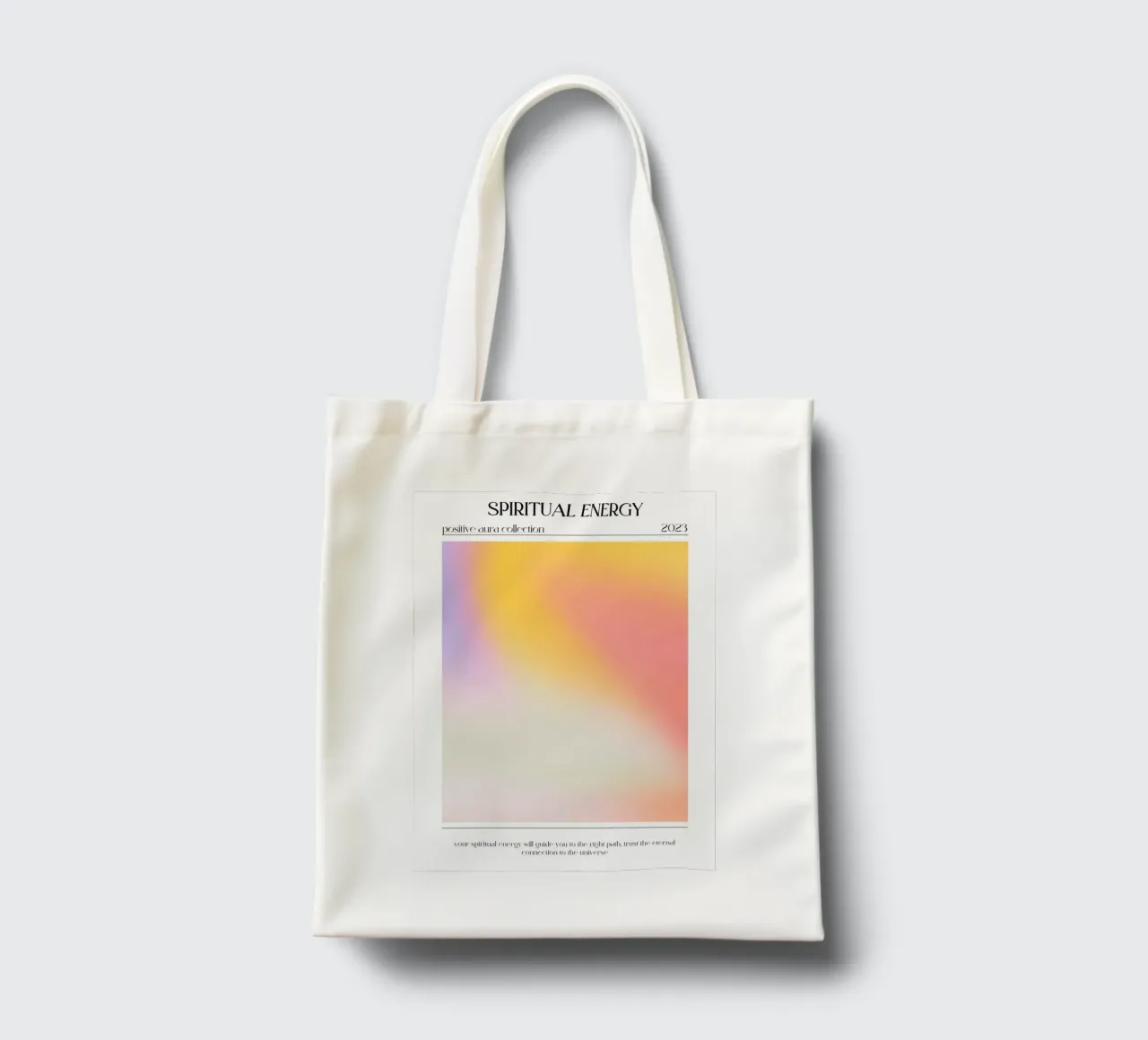 "Spirituele Energie" Positieve Aura Kleurverloop Poster 2023 jute draagtas van homdeco