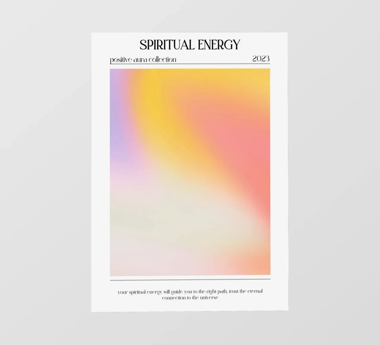 "Spiritual Energy" Positive Aura Gradient Poster 2023 backlit film by homdeco