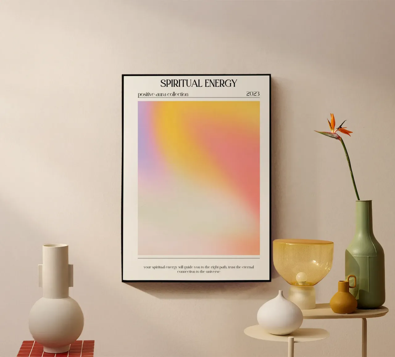 "Energía Espiritual" Poster Gradiente Aura Positiva 2023 metacrilato de homdeco
