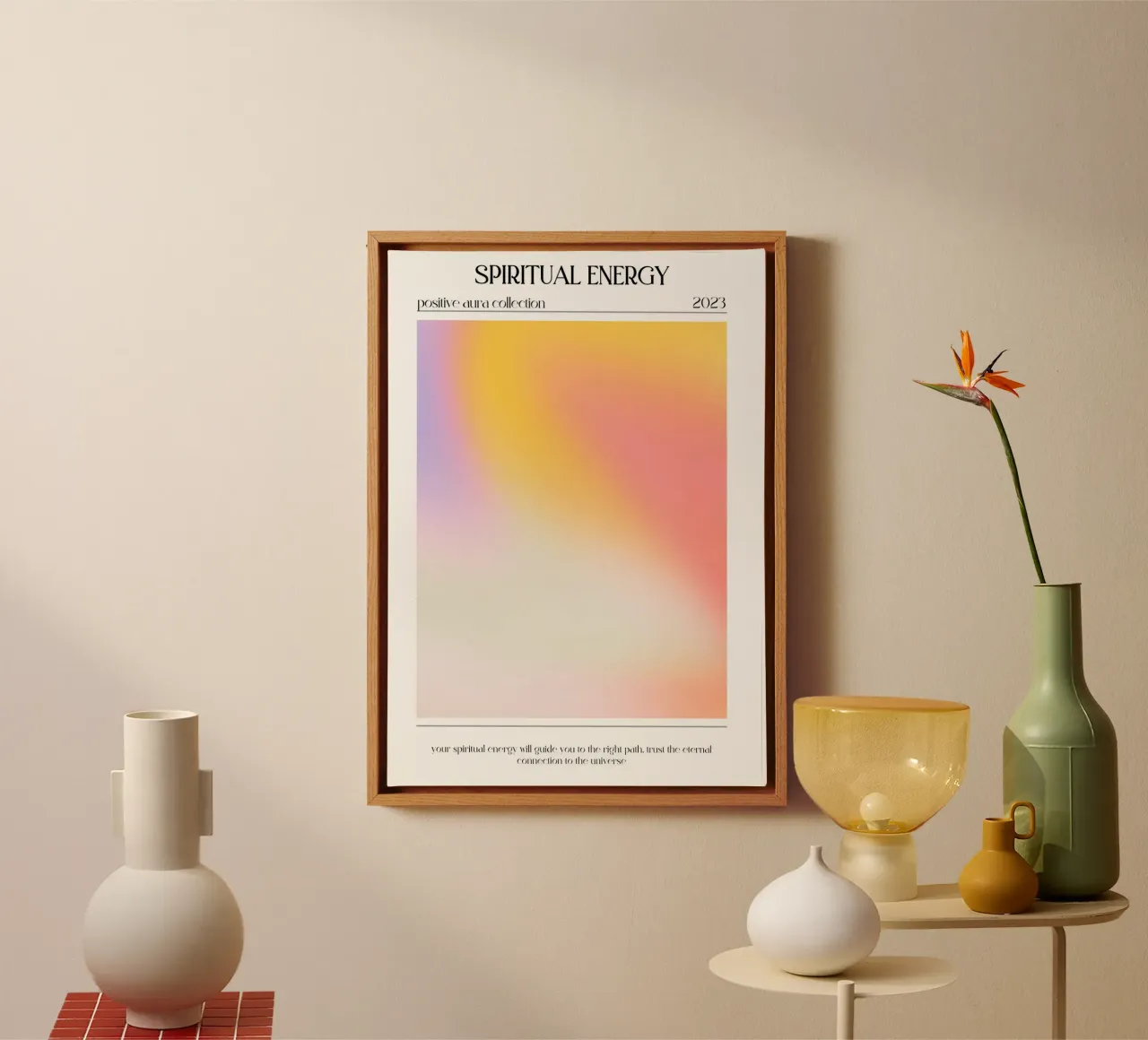 "Spirituele Energie" Positieve Aura Kleurverloop Poster 2023 canvas van homdeco