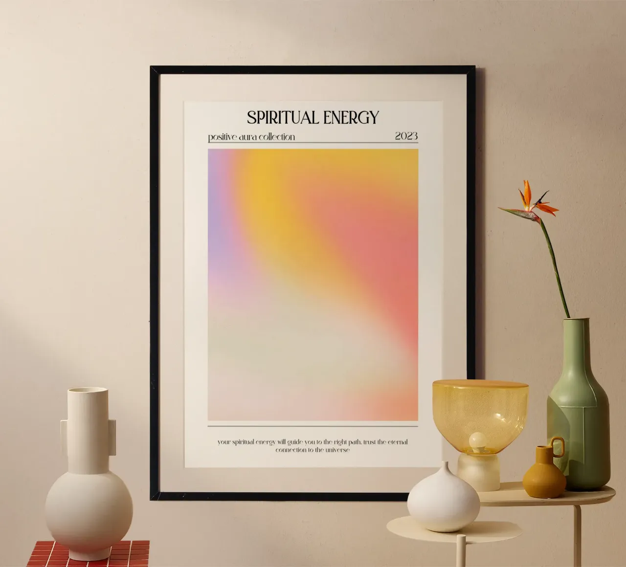 "Spirituele Energie" Positieve Aura Kleurverloop Poster 2023 hahnemühle van homdeco