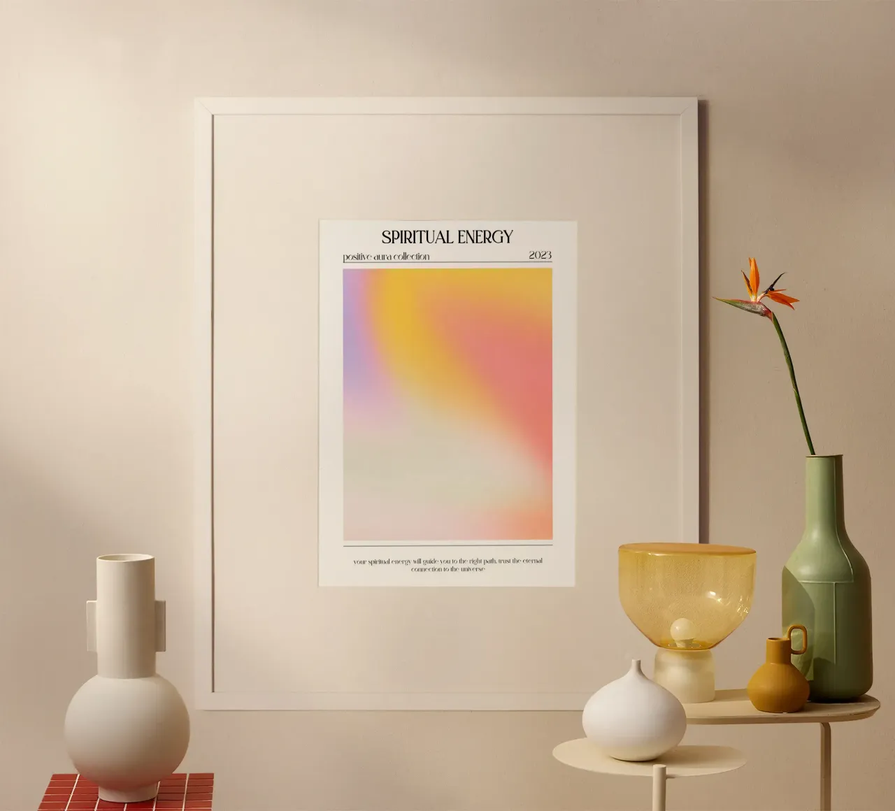 "Spirituele Energie" Positieve Aura Kleurverloop Poster 2023 hahnemühle van homdeco