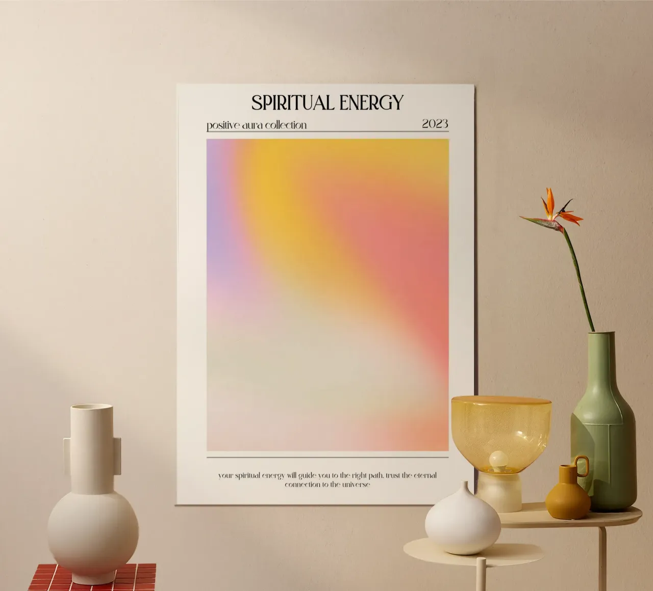 "Spirituele Energie" Positieve Aura Kleurverloop Poster 2023 hahnemühle van homdeco