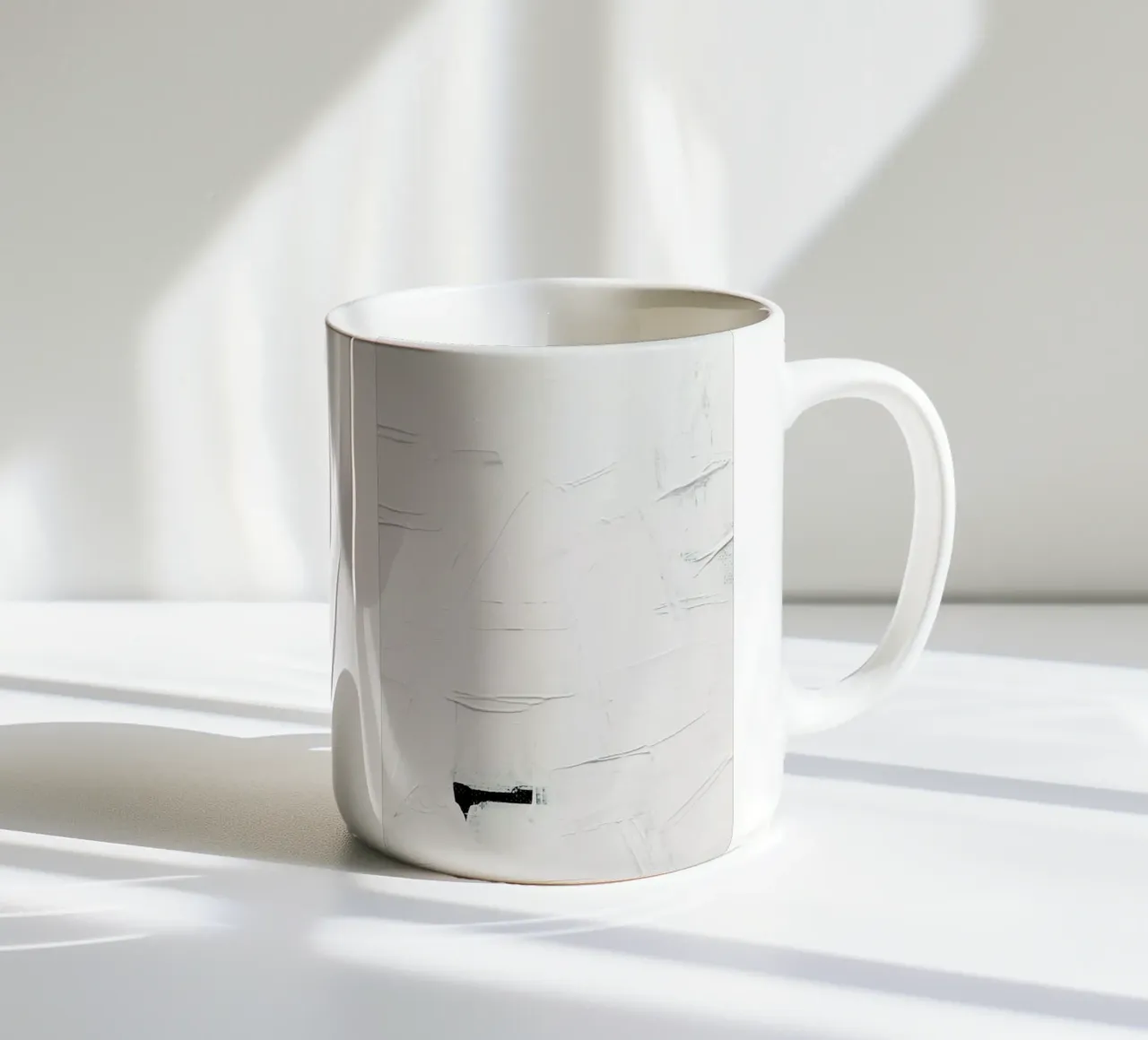 Minimal Weiß Abstrakt Keramik Tasse von Ingrid Beddoes
