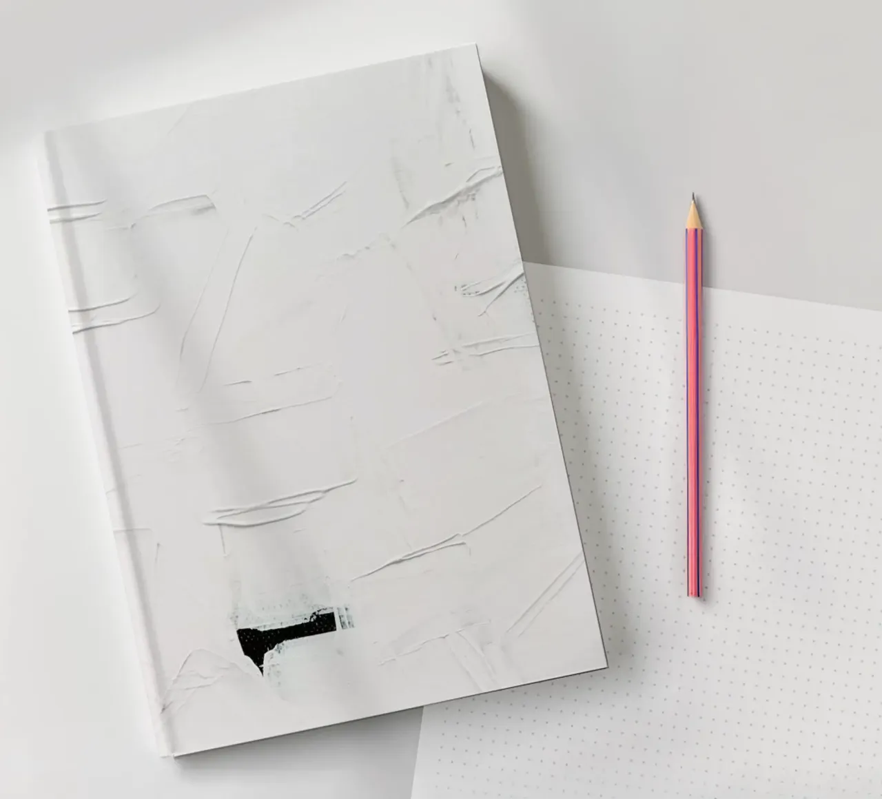 Minimal White Abstract notebook by Ingrid Beddoes