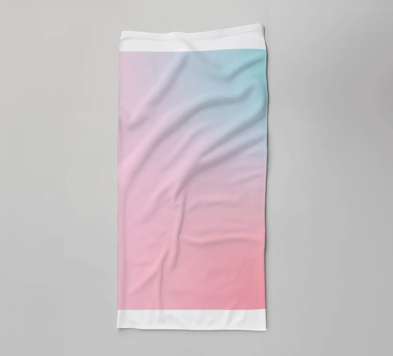 Pastel Sunset Blue Pink Gradient Abstract Wall Art Print towel by homdeco