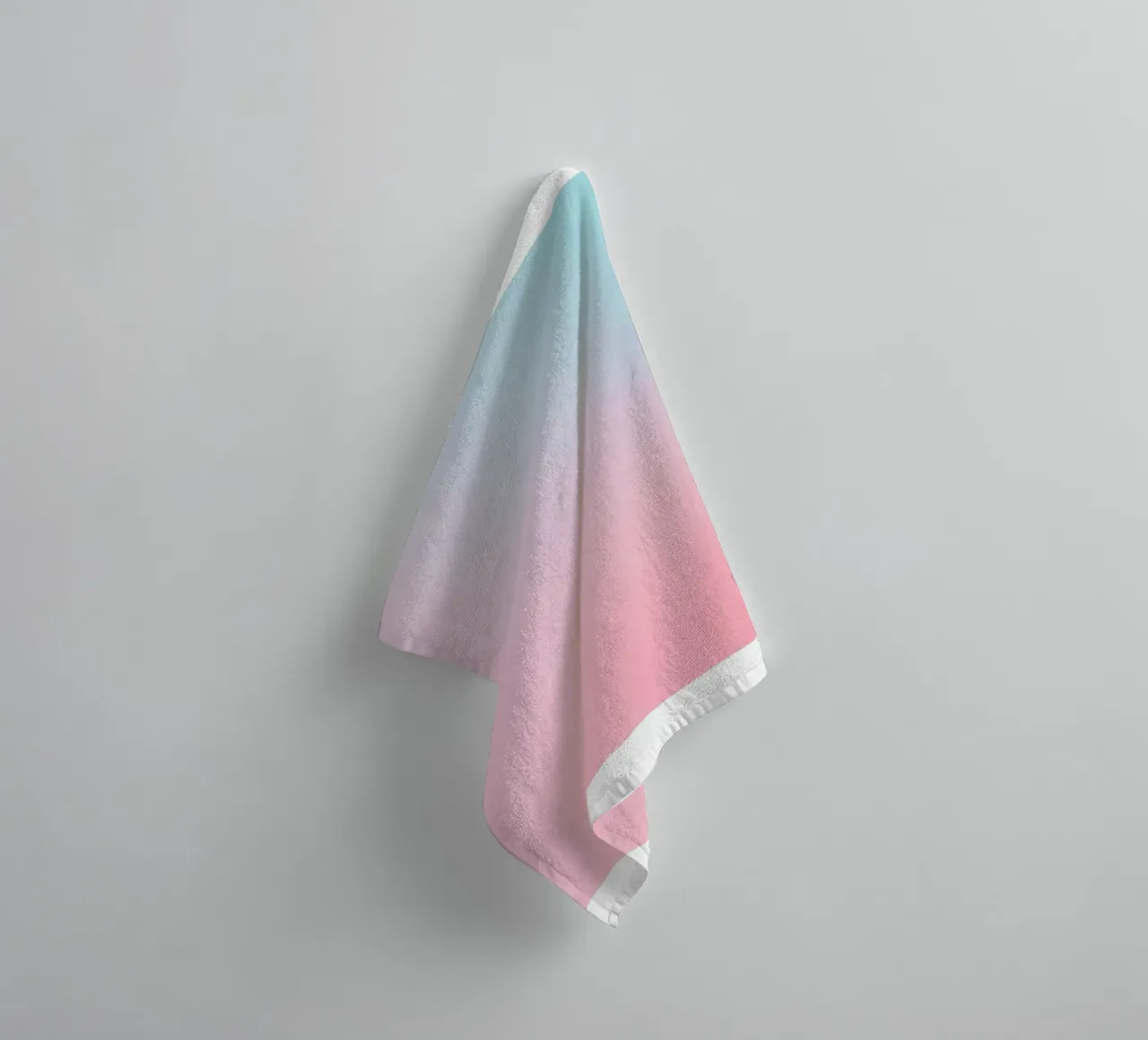 Pastel Sunset Blue Pink Gradient Abstract Wall Art Print towel by homdeco