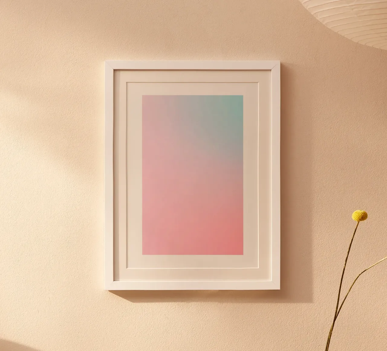 Pastel Zonsondergang Blauw Roze Gradiënt Abstracte Muurkunst Print poster van homdeco