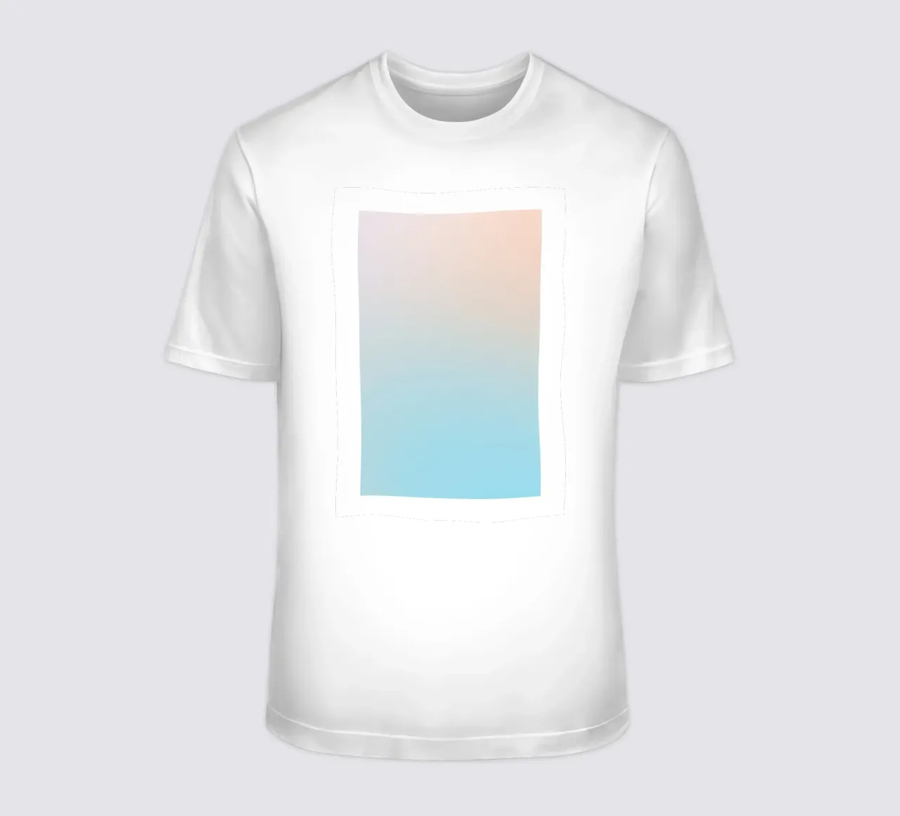 Serene Peach Blue Gradient Abstract Wall Art Print t-shirt by homdeco
