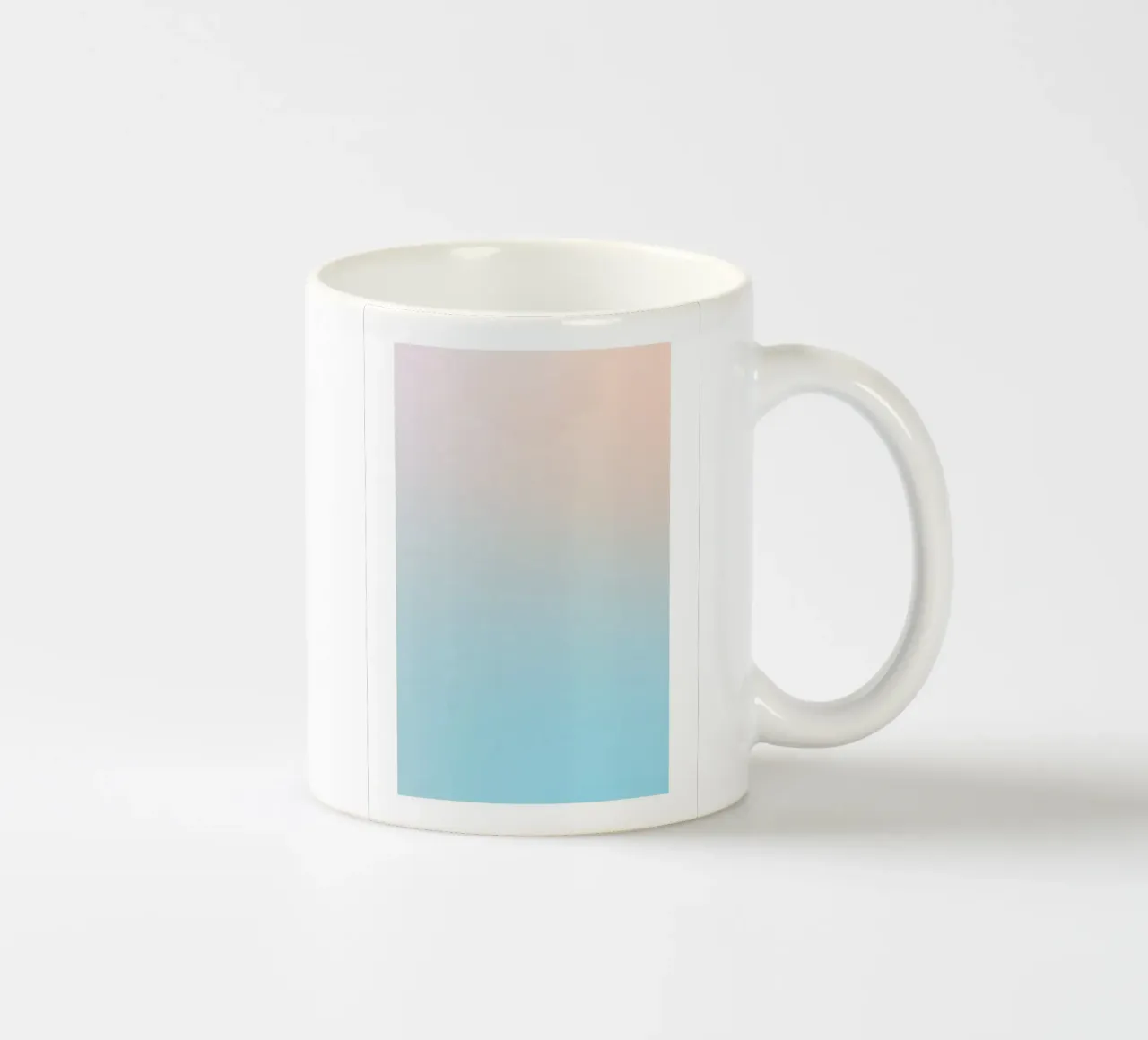 Serene Perzik Blauwe Gradiënt Abstracte Muurkunst Print keramische mok van homdeco