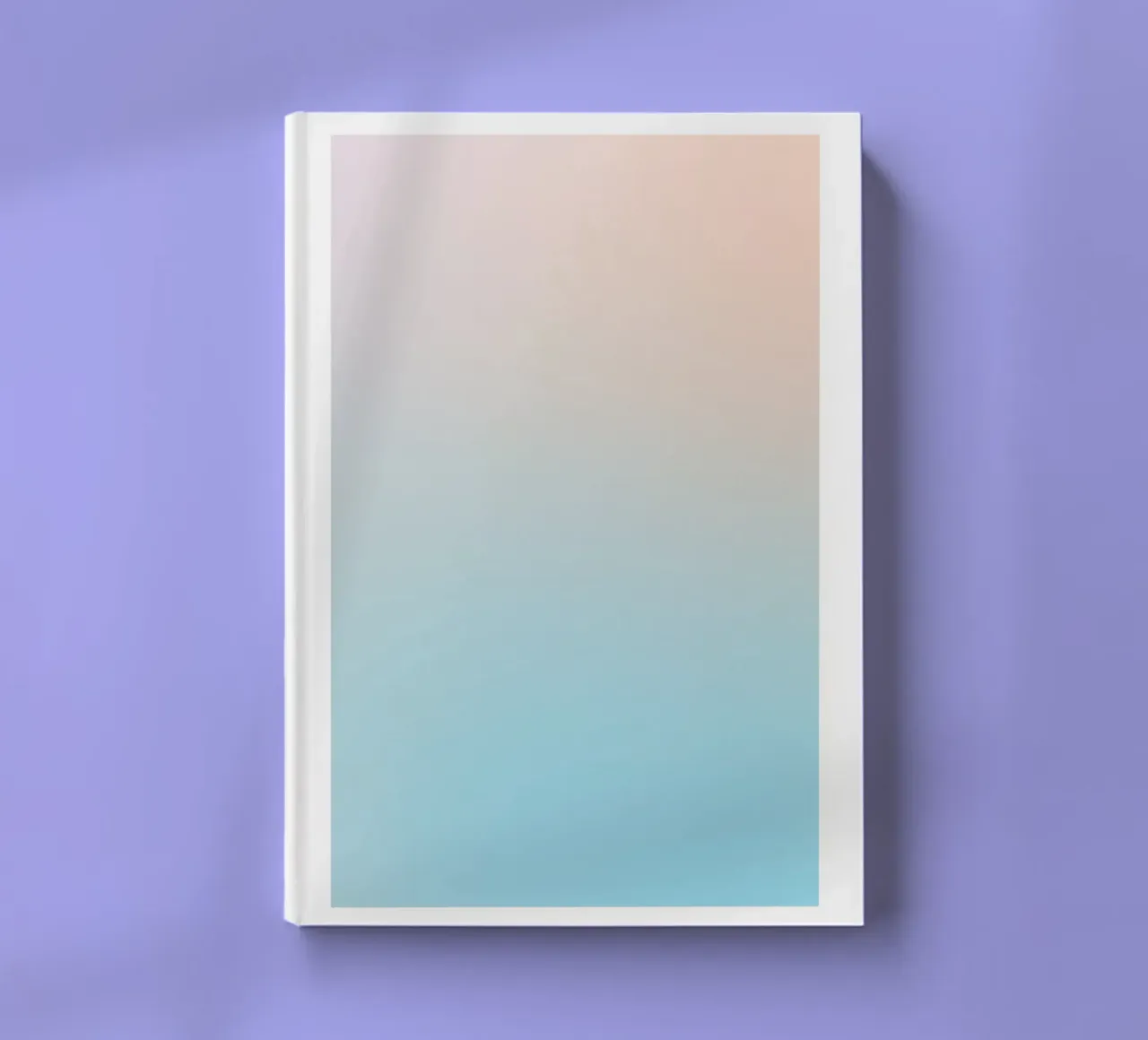 Serene Peach Blue Gradient Abstract Wall Art Print notebook by homdeco