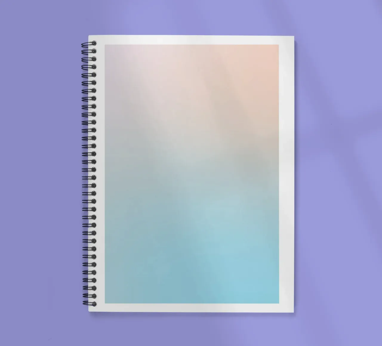 Serene Peach Blue Gradient Abstract Wall Art Print spiral notebook by homdeco
