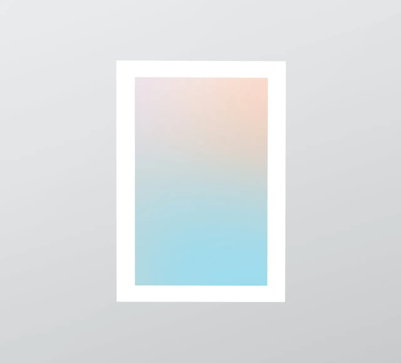 Serene Peach Blue Gradient Abstract Wall Art Print Sticker von homdeco