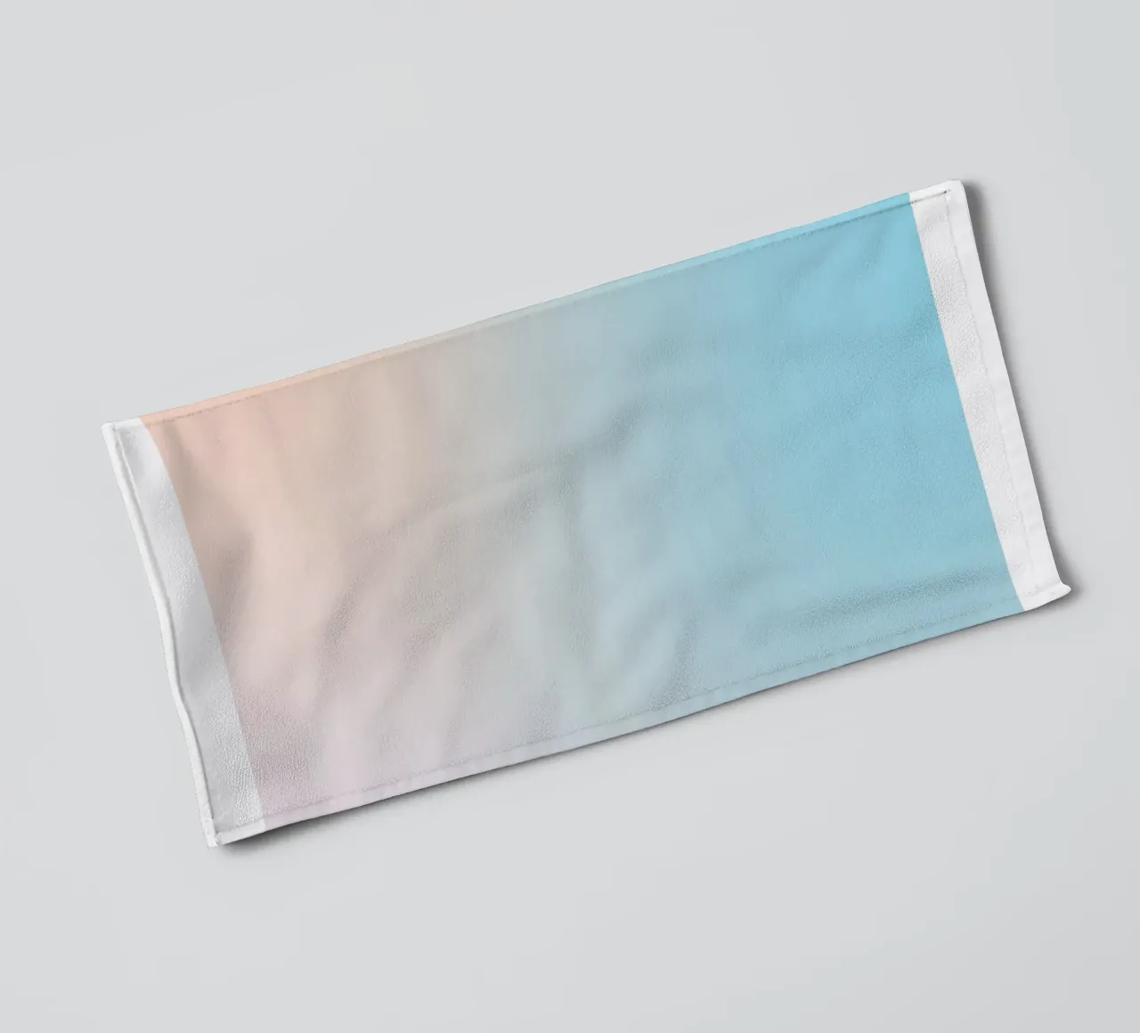 Serene Peach Blue Gradient Abstract Wall Art Print towel by homdeco