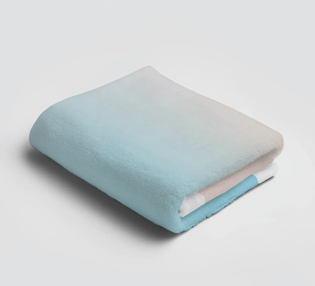Serene Peach Blue Gradient Abstract Wall Art Print towel by homdeco
