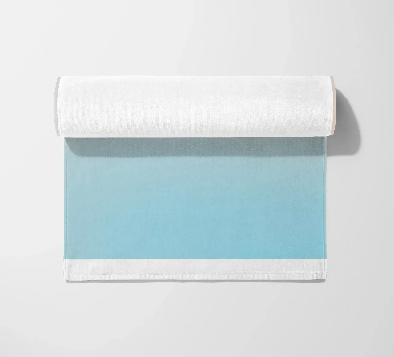 Serene Peach Blue Gradient Abstract Wall Art Print beach towel by homdeco