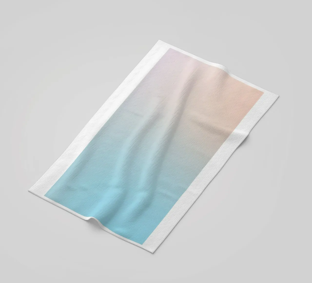 Serene Peach Blue Gradient Abstract Wall Art Print beach towel by homdeco