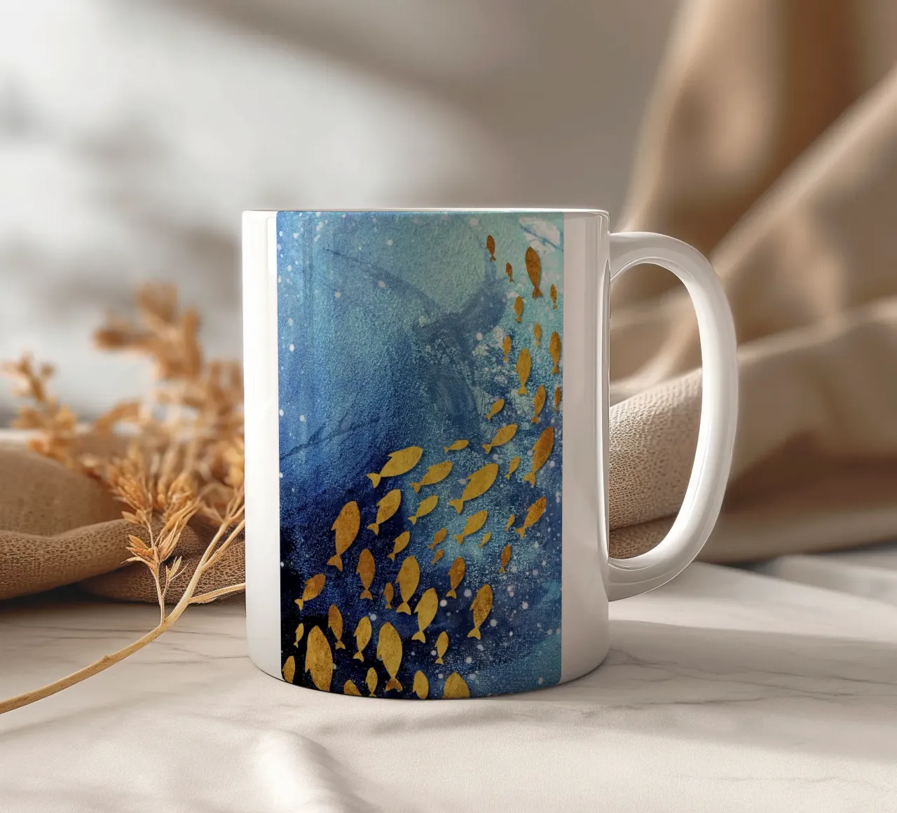 goldfish abstract art tazza in ceramica da vintageshop