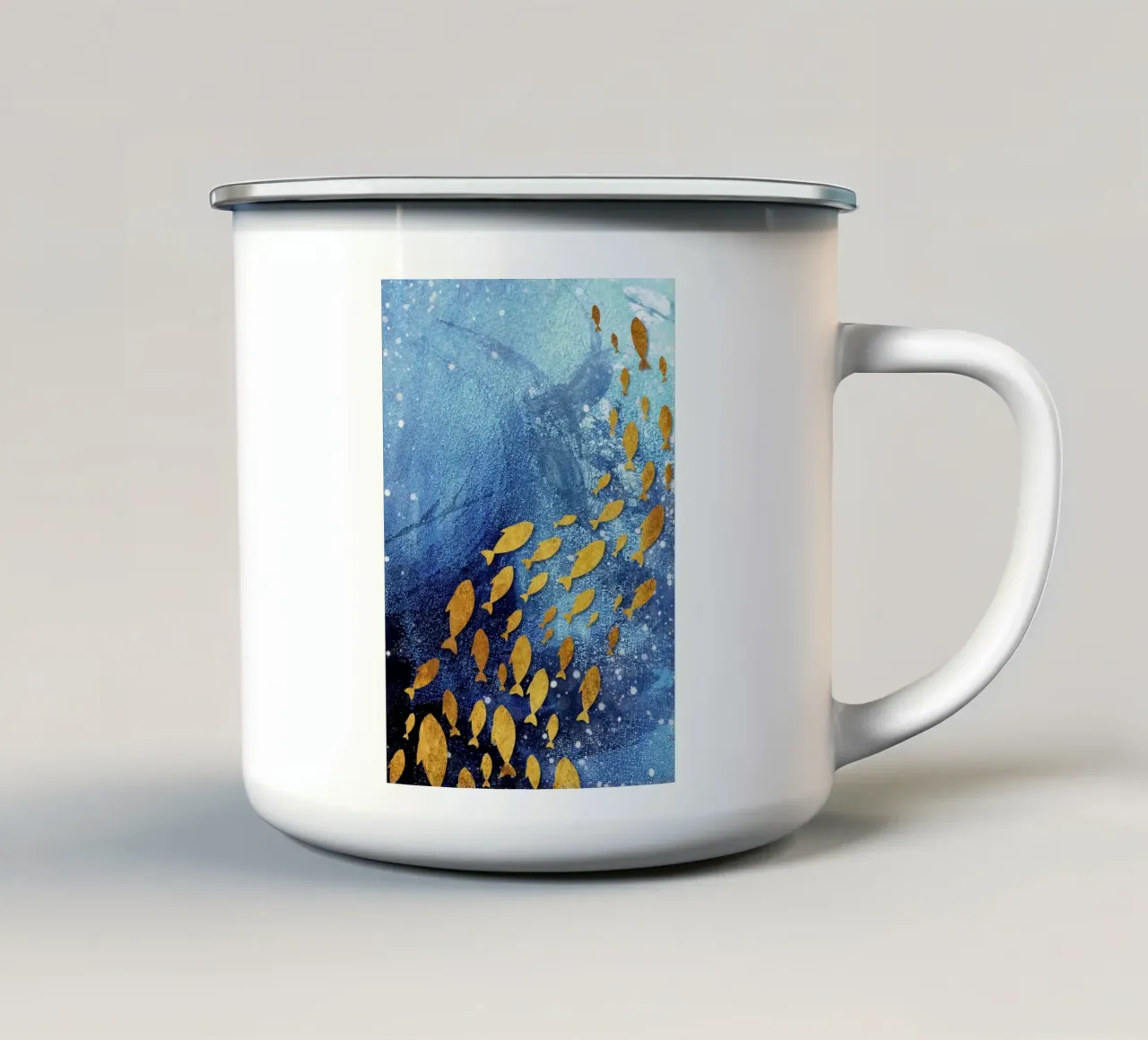goldfish abstract art tazza in smalto da vintageshop