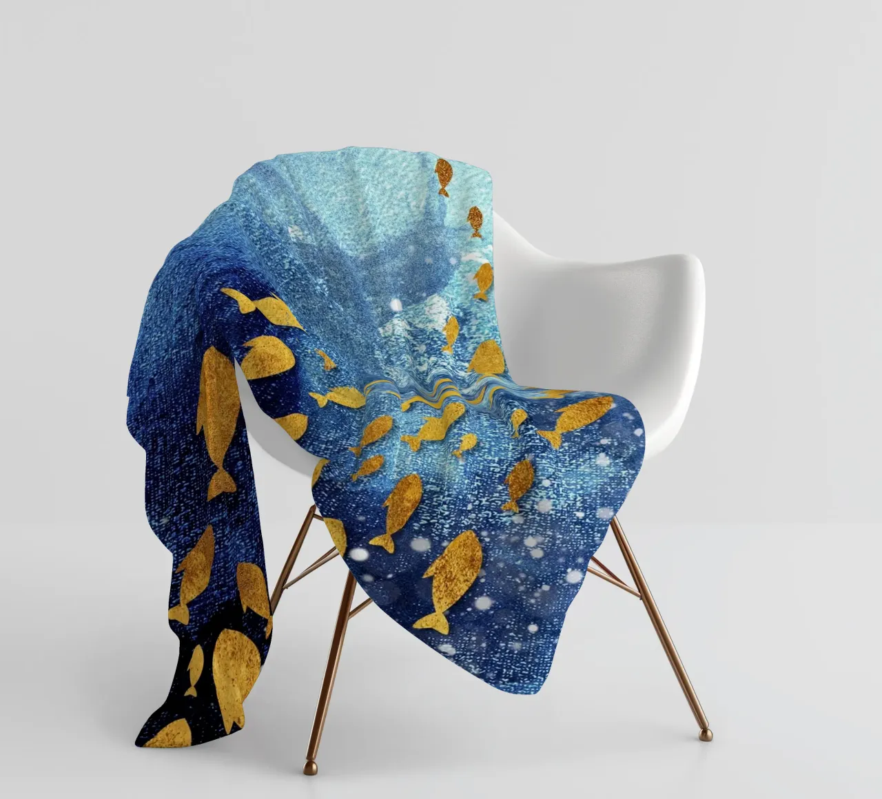 goldfish abstract art coperta in pile da vintageshop