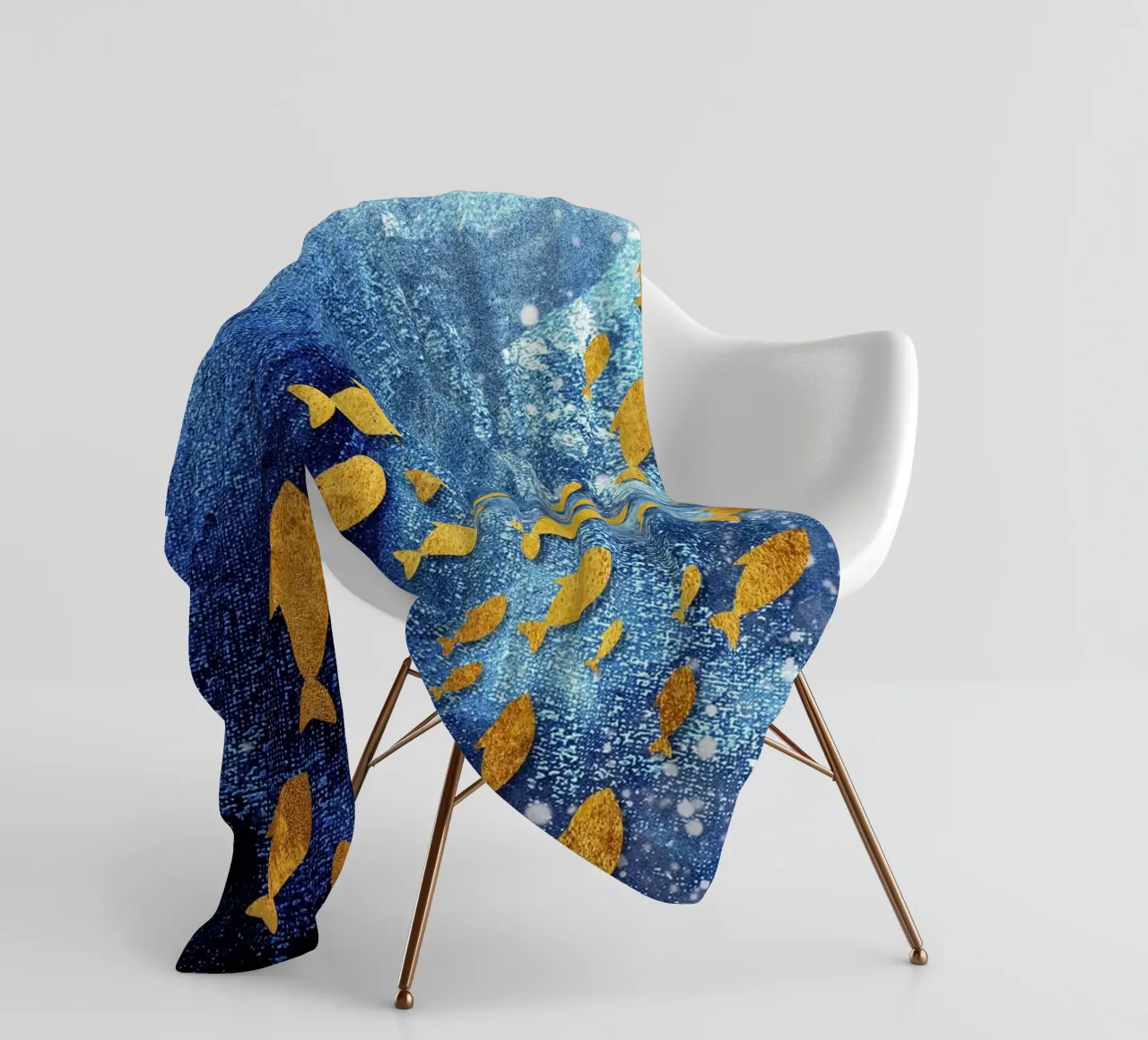 goldfish abstract art coperta in pile da vintageshop