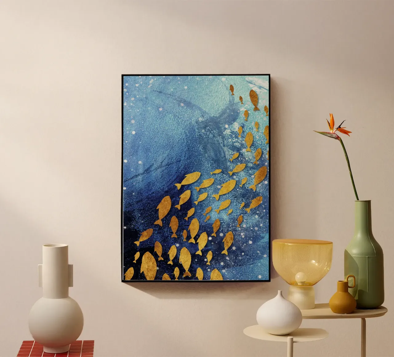 goldfish abstract art plexiglass da vintageshop