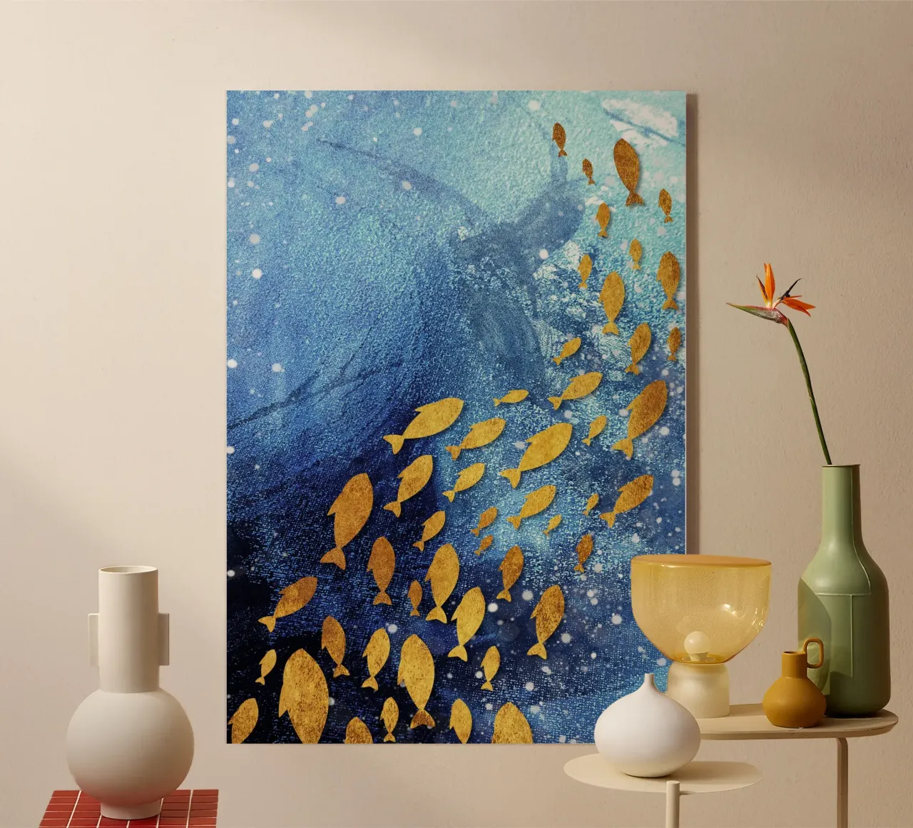 goldfish abstract art plexiglass da vintageshop