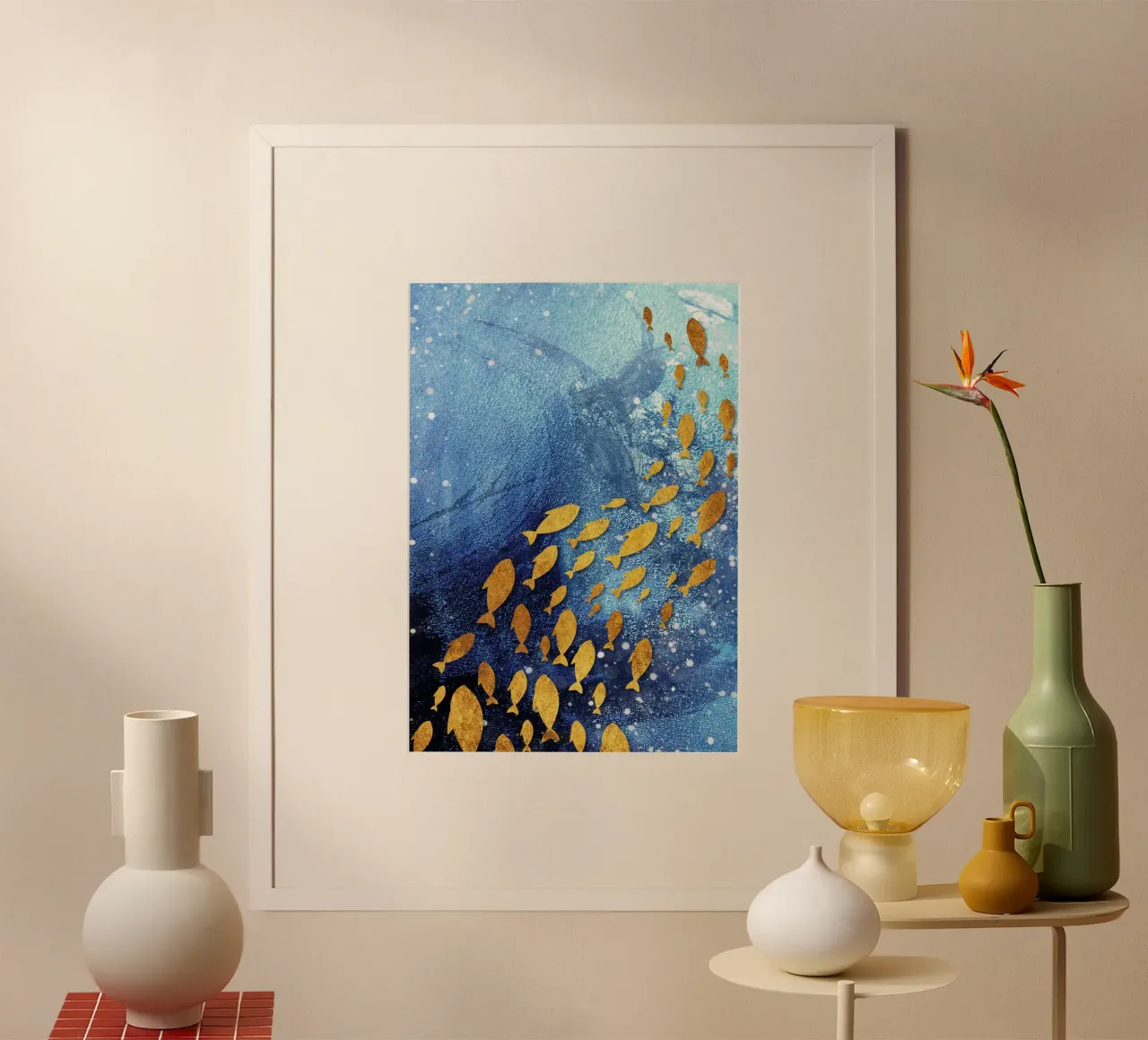 goldfish abstract art poster da vintageshop