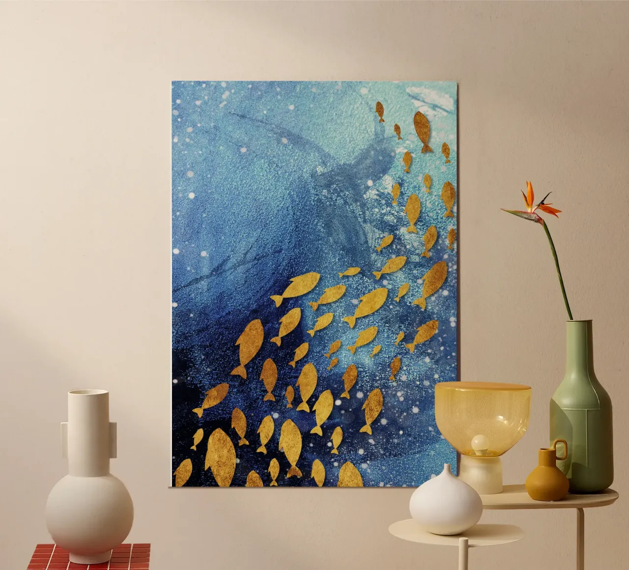 goldfish abstract art poster da vintageshop