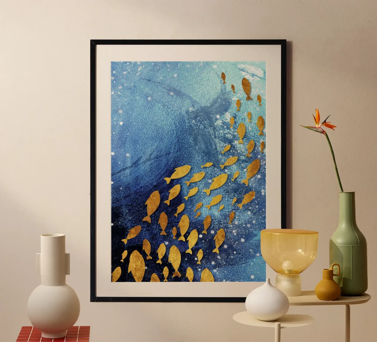 goldfish abstract art poster da vintageshop