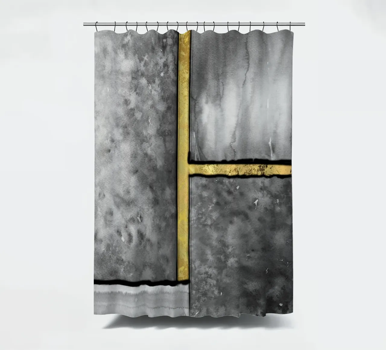 abstract art gray paintings with golden lines tenda da doccia da vintageshop