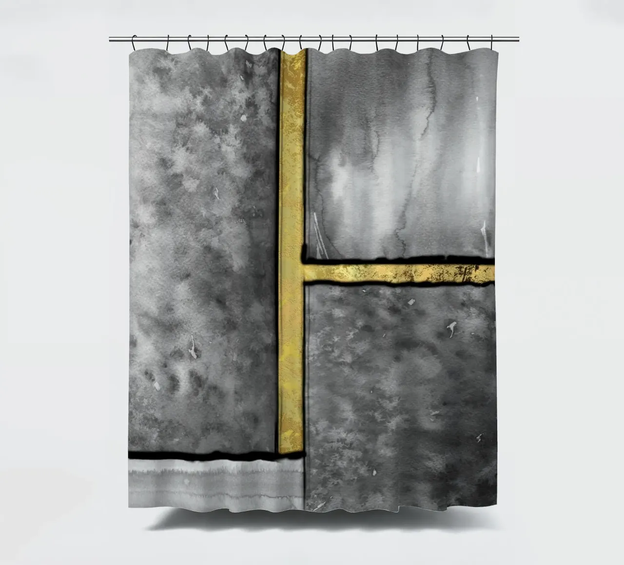 abstract art gray paintings with golden lines tenda da doccia da vintageshop
