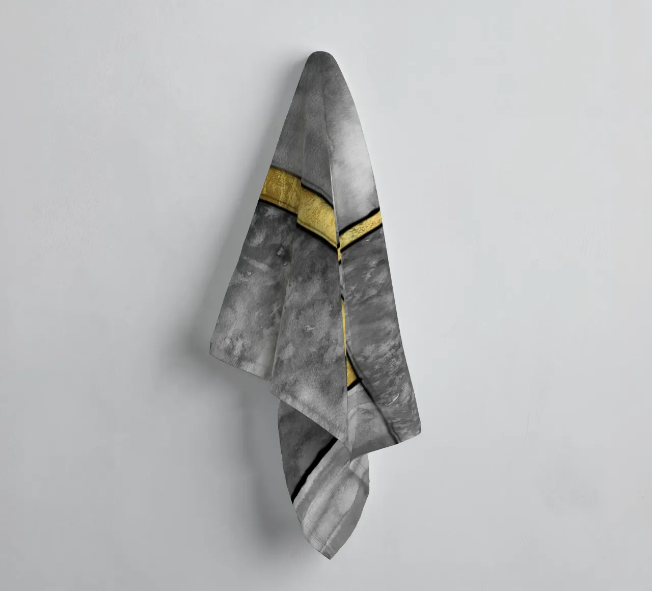 abstract art gray paintings with golden lines asciugamano da bagno da vintageshop