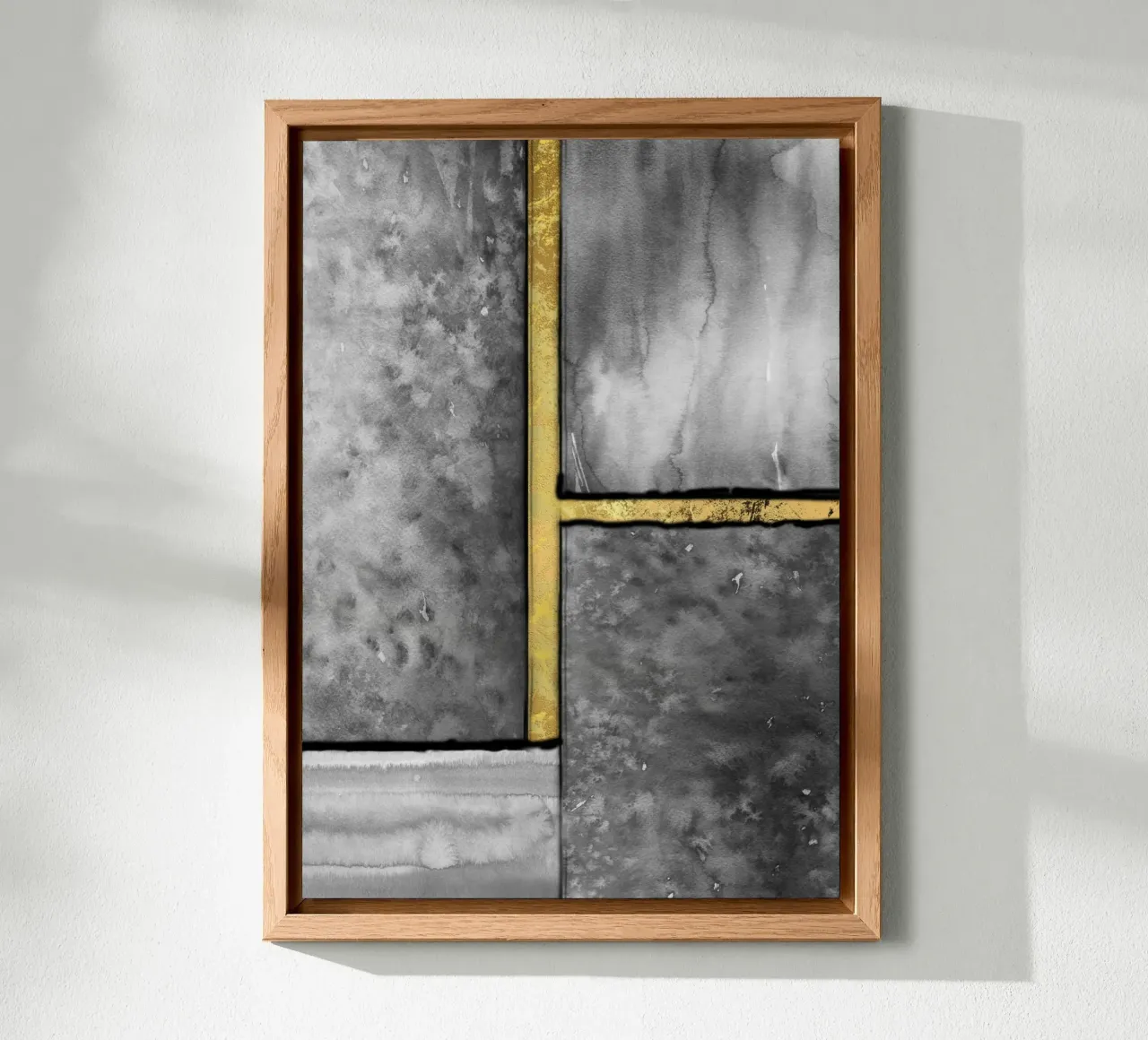 abstract art gray paintings with golden lines alluminio dibond da vintageshop