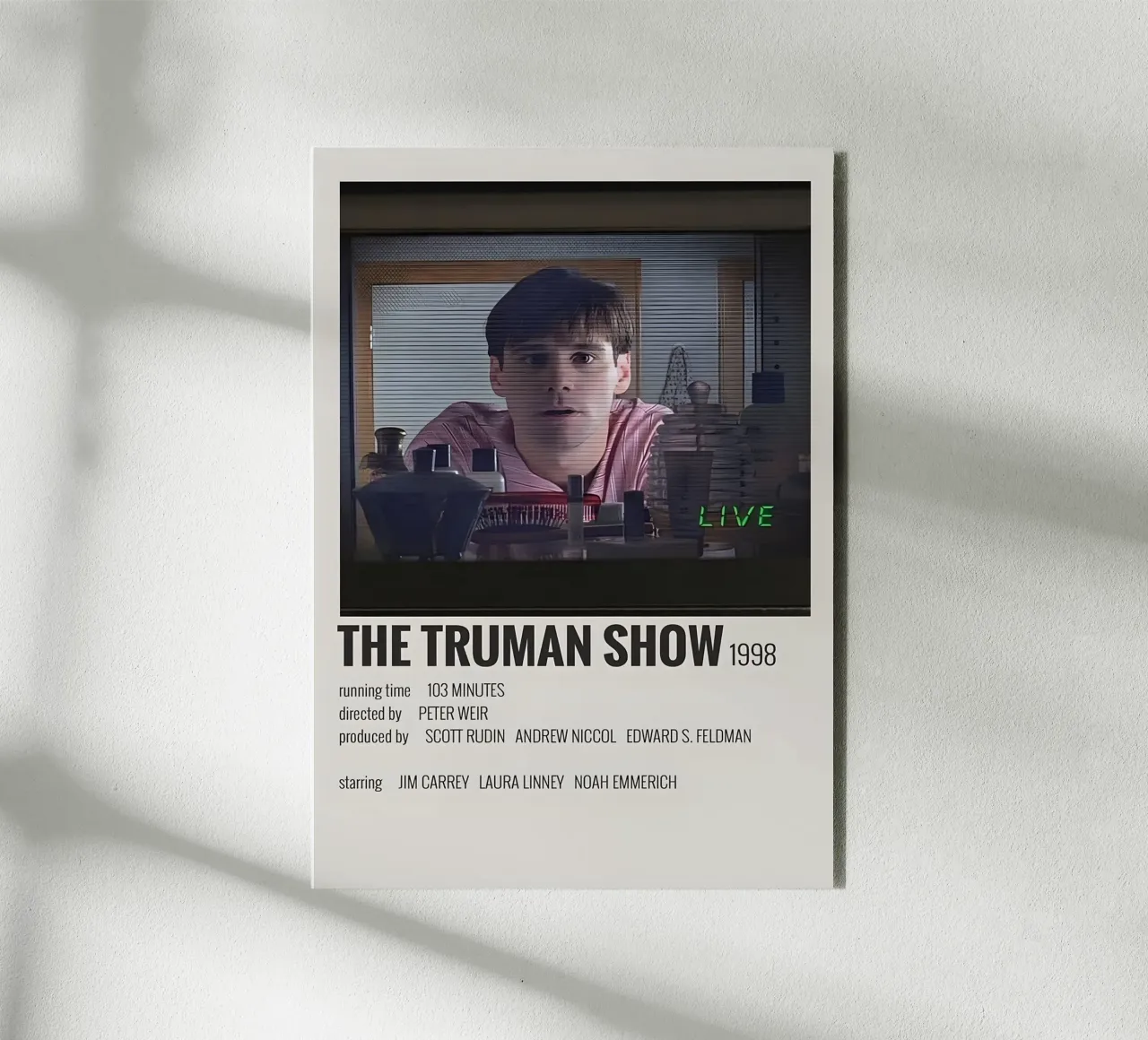 THE TRUMAN SHOW 1998 alluminio dibond da MVFminimalist
