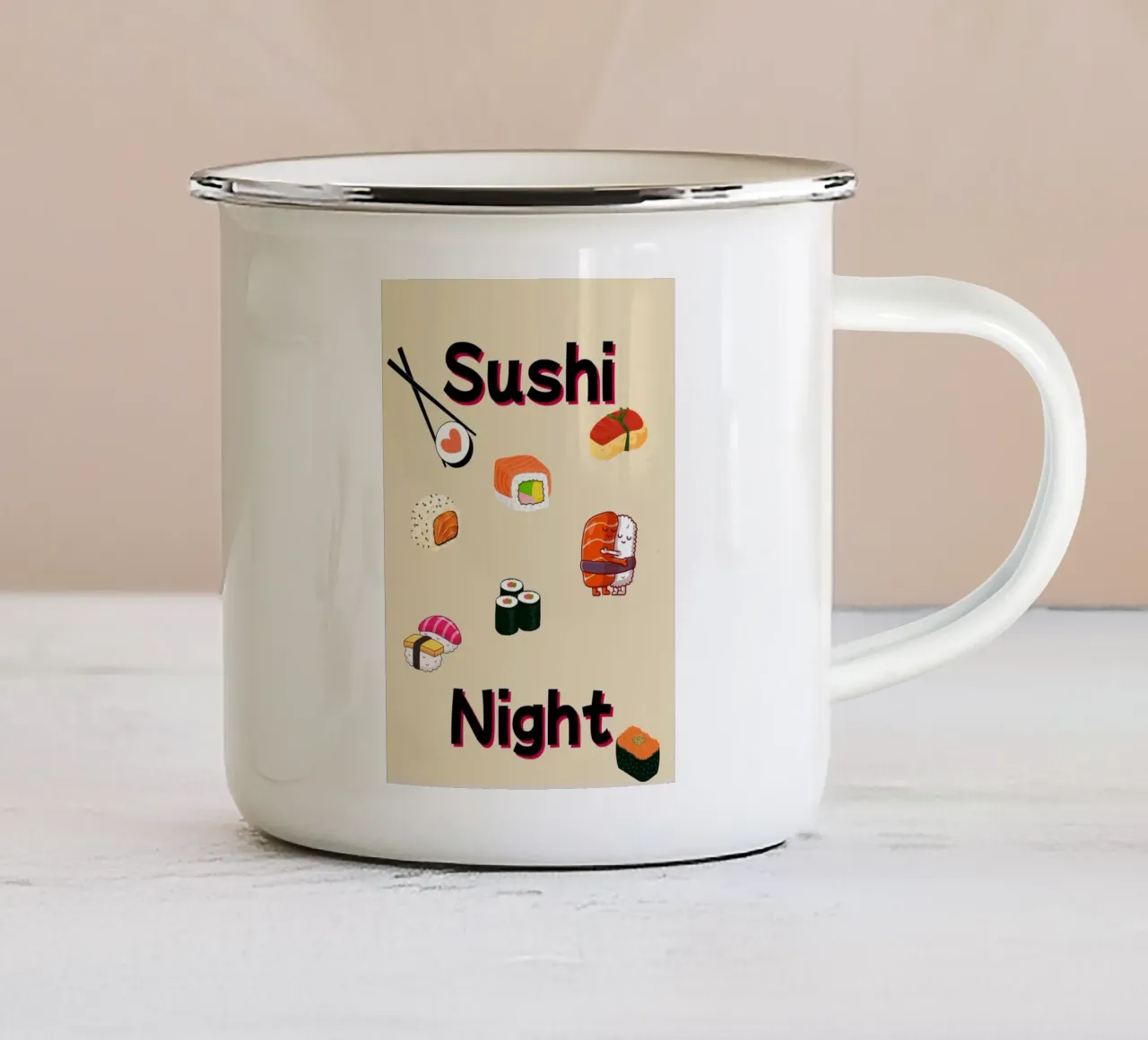 Sushi Night tazza in smalto da LisaArtes