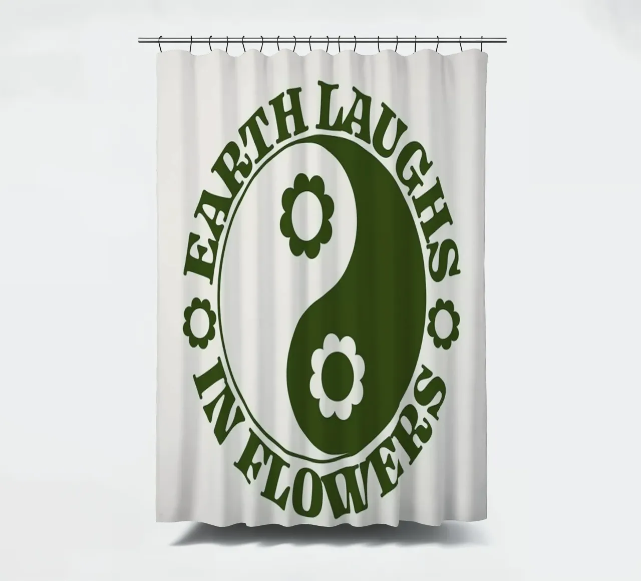 Heart Laughs In Flowers shower curtain by cafelab